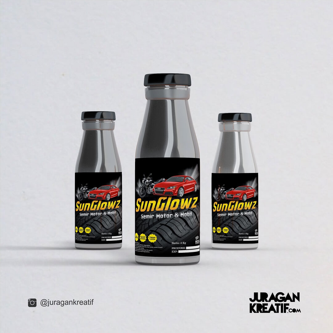 Hexa Kimia - Packaging Sticker Sunglowz Botol