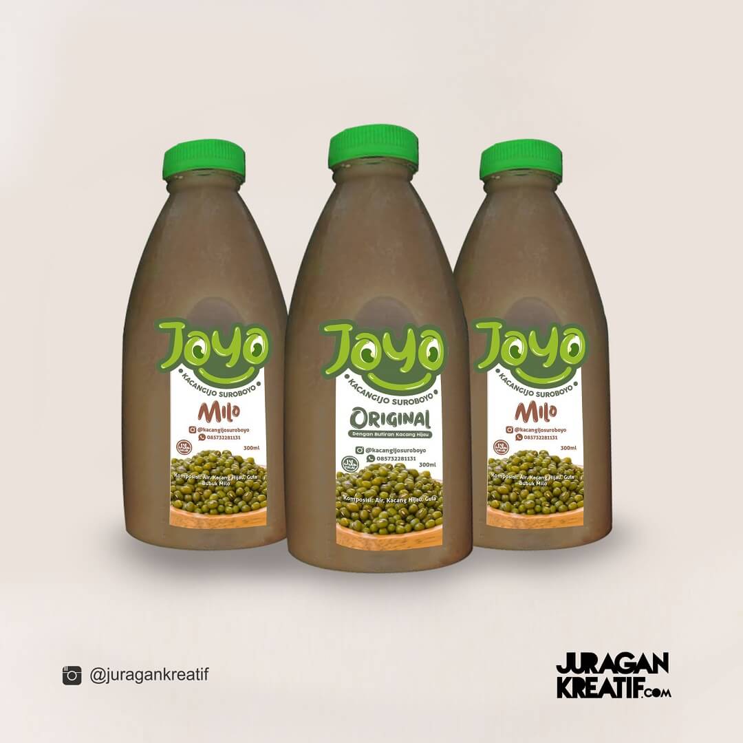 Packaging Stickerdi botol Joyo Kacang Ijo