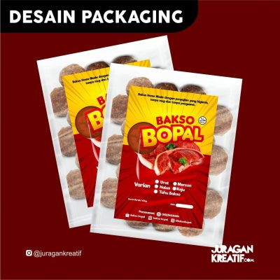 Desain Packaging Bakso Bopal