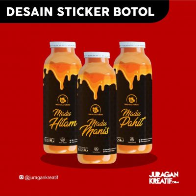 Desain Packaging Sticker Botol Madu Latonro